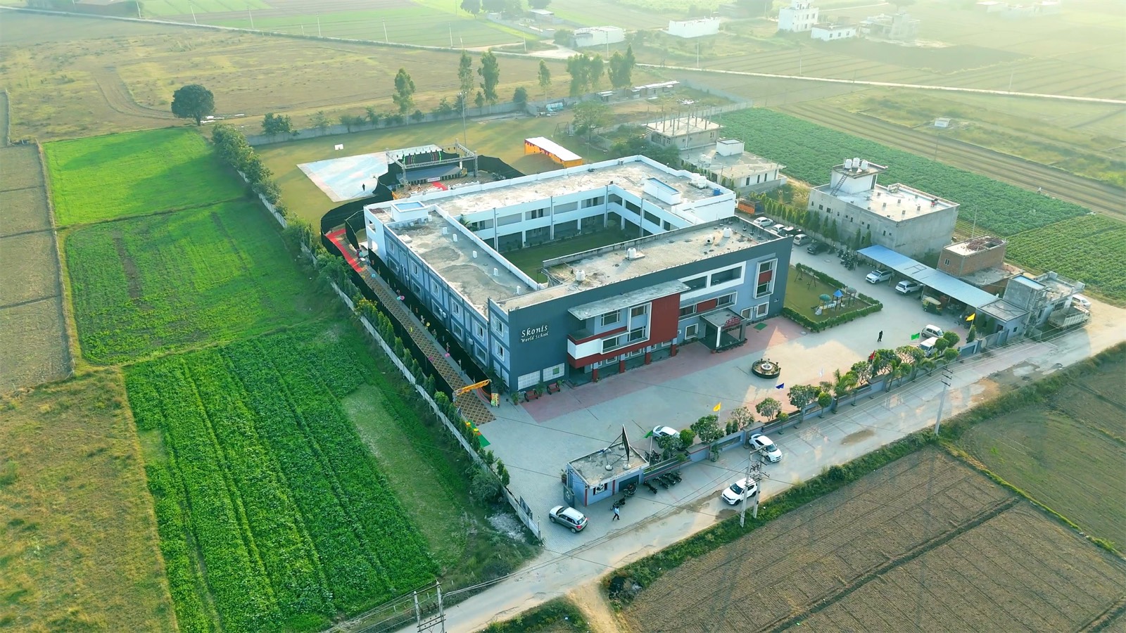 Aerial view of the Skonis World School campus