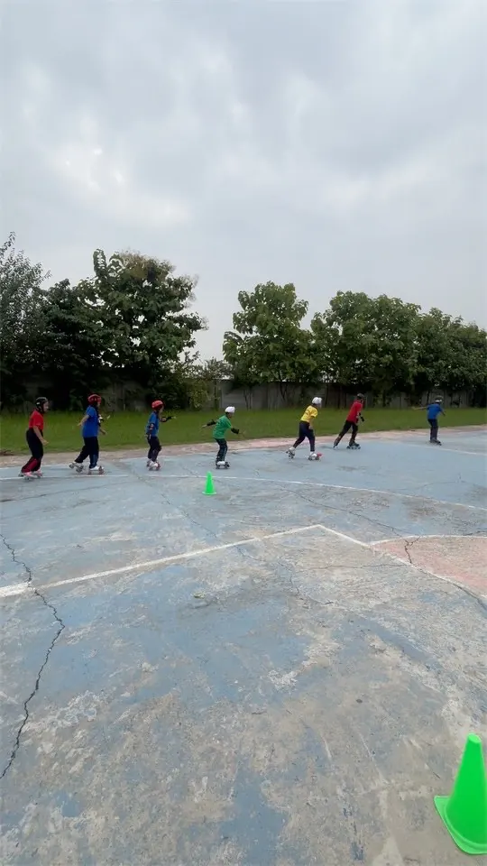 Sports court for skating and cricket at Skonis World School